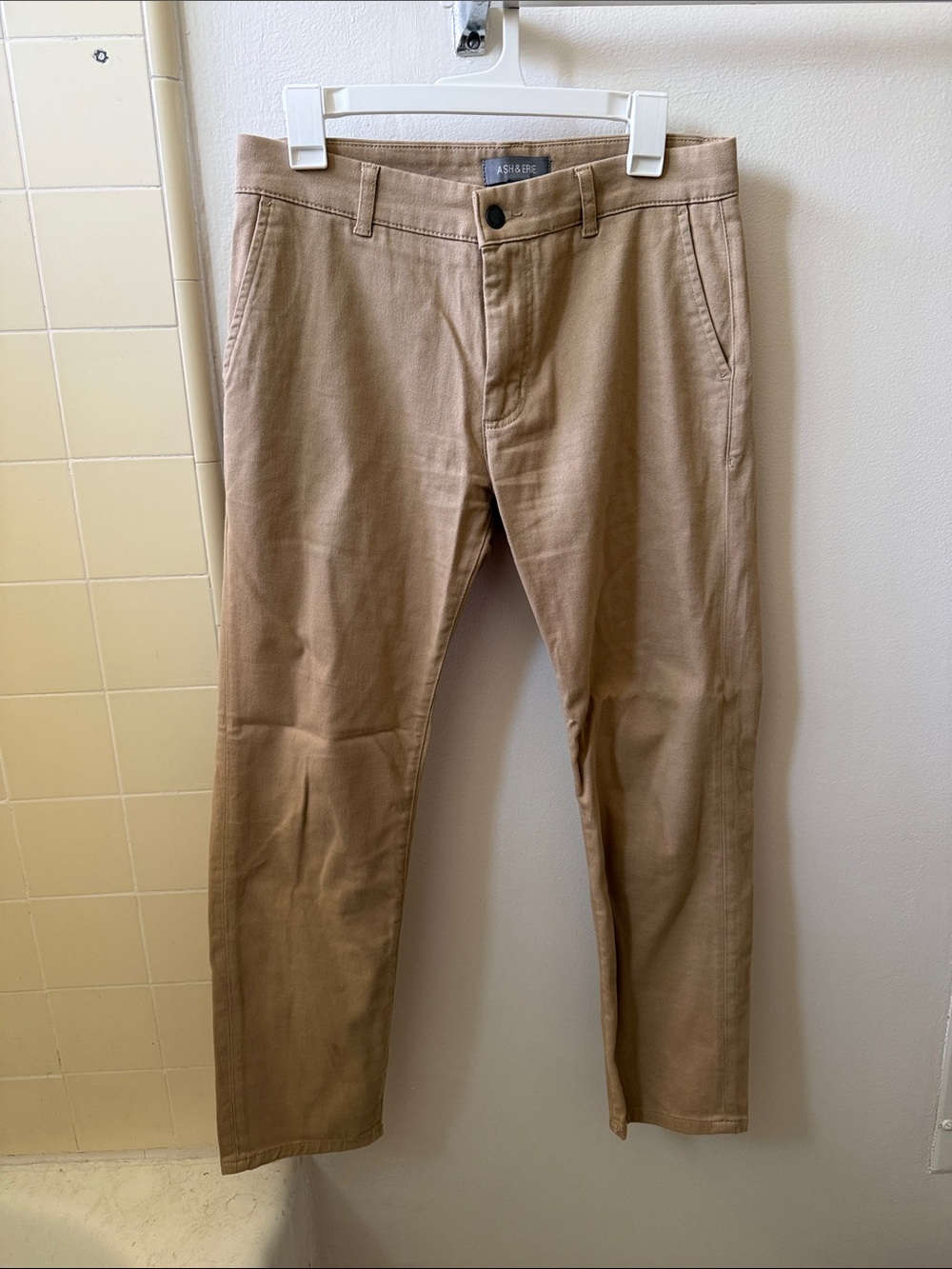 Ash & Erie Men’s Chino Pants in Light Tan - Slim Straight